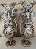 Rare paire de vases art nouveau anciens - Fischer Budapest !, Enlèvement ou Envoi