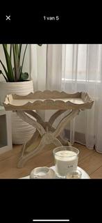 Houten bijzettafel (plateau & opvouwbaar onderstel), Huis en Inrichting, Ophalen, Zo goed als nieuw