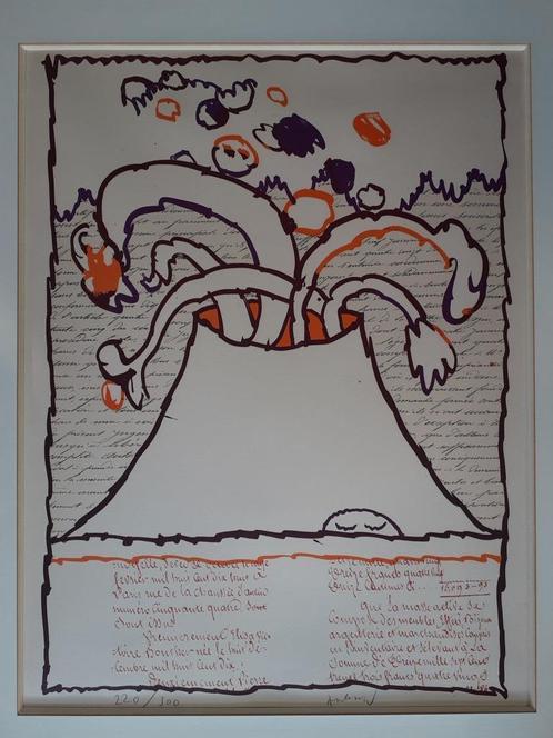 "Volcan" - Pierre Alechinsky, Antiek en Kunst, Kunst | Litho's en Zeefdrukken, Ophalen