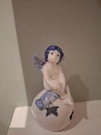 Porseleinen theelichthouder in engelvorm Delfts blauw, Antiek en Kunst, Ophalen of Verzenden