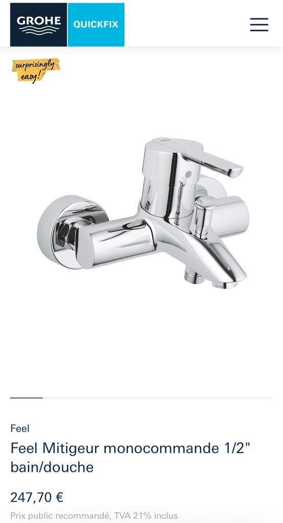 Mitigeur bain/douche Grohe feel neuf, Doe-het-zelf en Bouw, Sanitair, Zo goed als nieuw, Douche, Ophalen of Verzenden