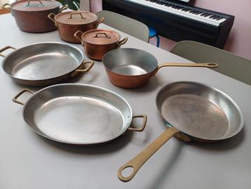 koperen pannenset 7-delig merk wegro, Enlèvement, Utilisé, Ensemble de casseroles
