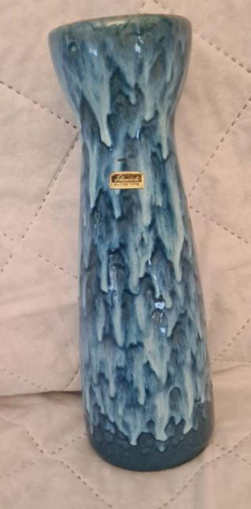 Handgemaakte vaas west Germany, Huis en Inrichting, Woonaccessoires | Vazen, Zo goed als nieuw, Blauw, Minder dan 50 cm, Aardewerk of Porselein