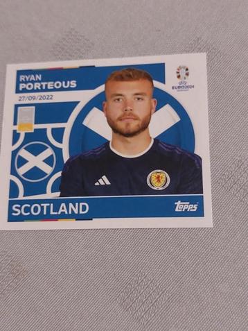 Topps / Sticker / Ryan Porteous / Schotland / Euro 2024 beschikbaar voor biedingen