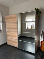 IKEA PAX schuifdeurkast – Spiegeldeur & eikeneffect, Huis en Inrichting, Ophalen, 200 cm of meer, Zo goed als nieuw, 200 cm of meer