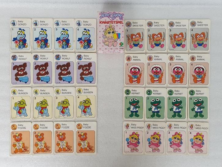 Kwartetspel Muppet Babies (Selecta, 1986, Henson Associates), Verzamelen, Speelkaarten, Jokers en Kwartetten, Gebruikt, Kwartet(ten)