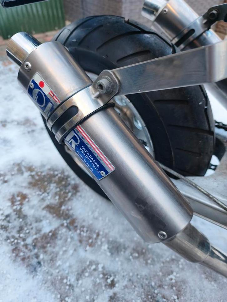 dubbele over racing uitlaat Dax,monkey, Fietsen en Brommers, Brommeronderdelen | Algemeen, Gebruikt, Uitlaat, Ophalen of Verzenden