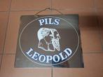 Reclame bord 1980 plexi spiegel Leopold pils, Ophalen of Verzenden, Gebruikt, Reclamebord