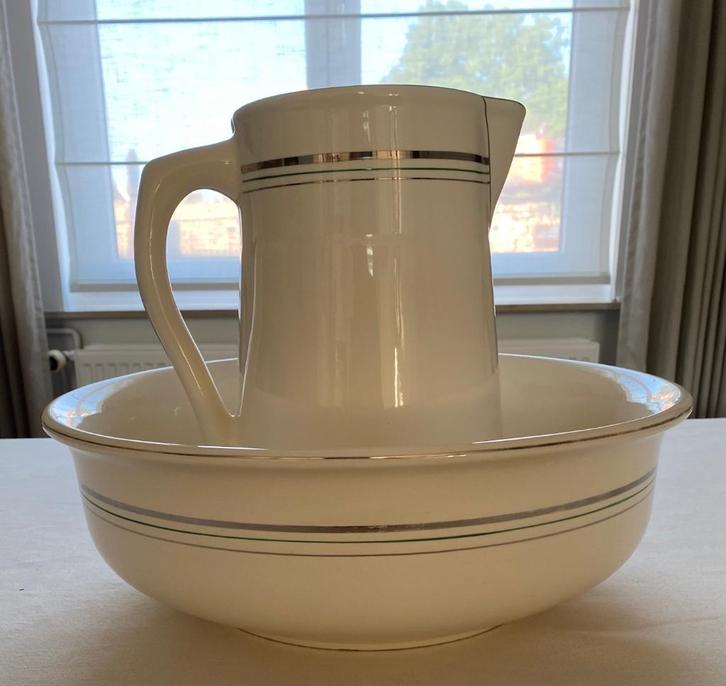 Vintage waskom met kan – Mimosa  – Art Deco stijl, Antiek en Kunst, Curiosa en Brocante, Ophalen