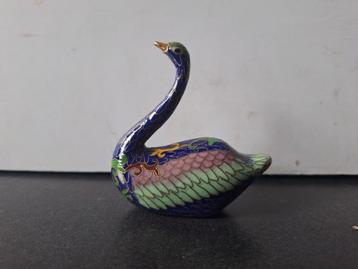 Prachtige Chinese cloisonné zwaan, 1e helft 20e eeuw beschikbaar voor biedingen