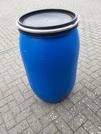 Blauwe ton van 200L, Tuin en Terras, Regentonnen, Ophalen, Zo goed als nieuw