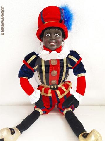 Authentieke V&D etalage zwarte Piet pop - 60cm, rood/blauw beschikbaar voor biedingen