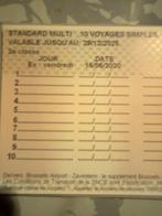 Ticket Standard Multi SNCB, Tickets en Kaartjes, Trein, Bus en Vliegtuig, Trein
