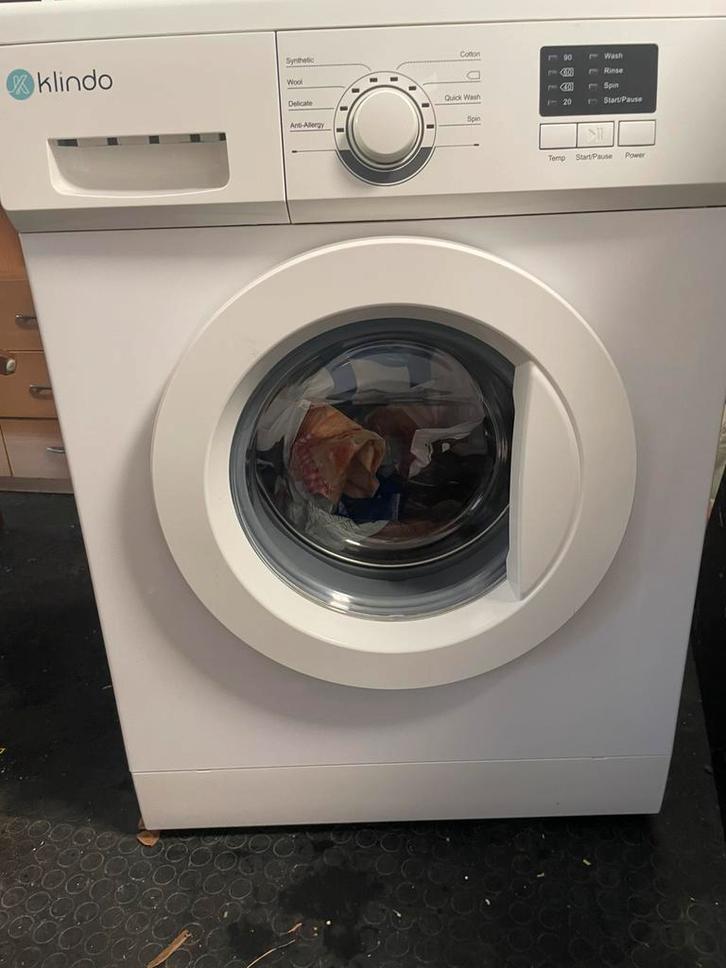 Wasmachine KLINDO, Elektronische apparatuur, Wasmachines, Gebruikt, Voorlader, 6 tot 8 kg, 1200 tot 1600 toeren, Ophalen