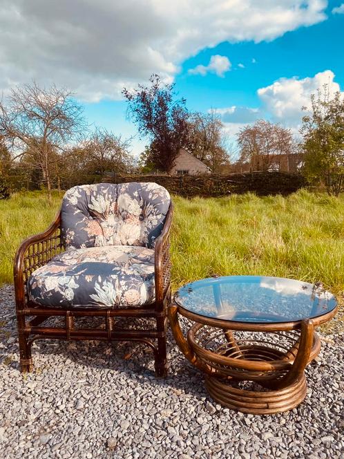 Vintage bamboe lounge set, Antiek en Kunst, Antiek | Meubels | Stoelen en Sofa's, Ophalen