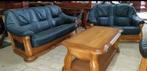 Blank eiken met leder kuip kussens, Huis en Inrichting, Ophalen, Stof