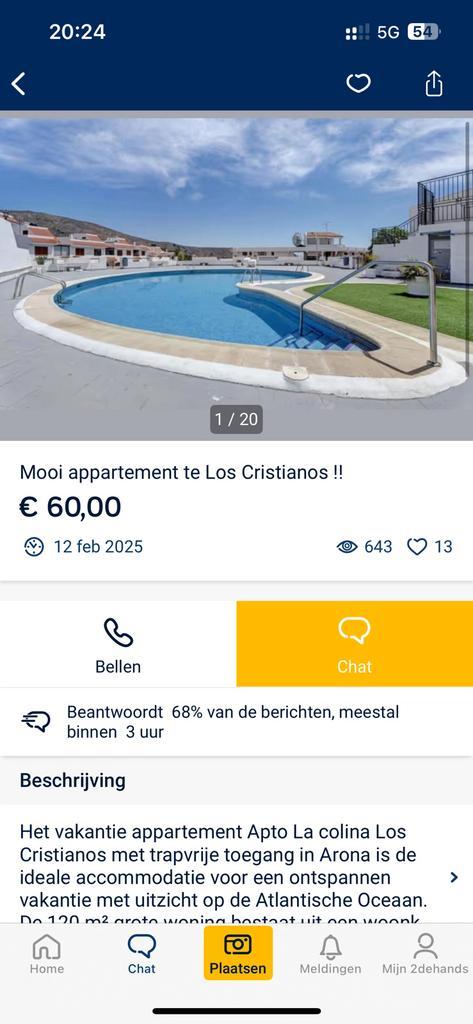 OPLICHTER appartement los crisitanos Tenerife, Immo, Appartementen en Studio's te huur