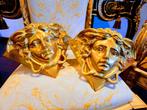 Gianni Versace Originele bronzen "Medusa" wandlampen, Antiek en Kunst, Ophalen