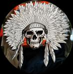 Patch Indian skull Nieuw 26 cm voor vest of jacket, Motoren, Nieuw zonder kaartje, Dames, Overige typen