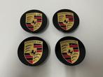 Porsche Zwart/Goud Naafdoppen/Naafkappen 65mm set van 4stuks, Verzenden, Nieuw