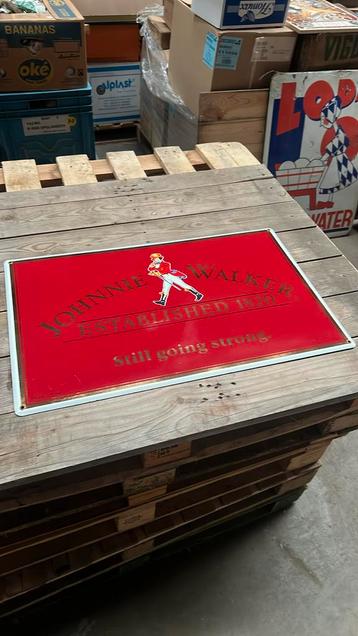 Rare plaque originale en émail Johnnie Walker, Enlèvement