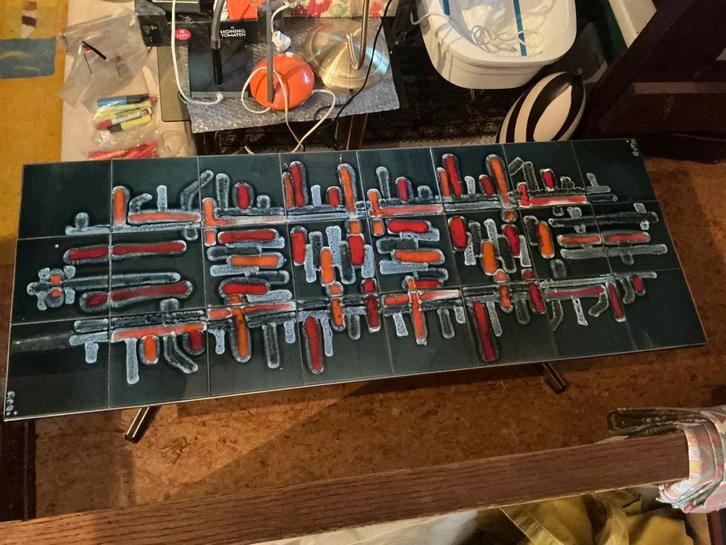 Vintage salontafel Adri/afmetingen:124cmx47cmx40 hoog, Huis en Inrichting, Tafels | Salontafels, Ophalen