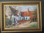 Schilderij boerderij veelkleurig, Ophalen