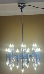 Chromen kroonluchter vloerlamp van Gaetano Sciolari 1970, Ophalen, Zo goed als nieuw, Glas