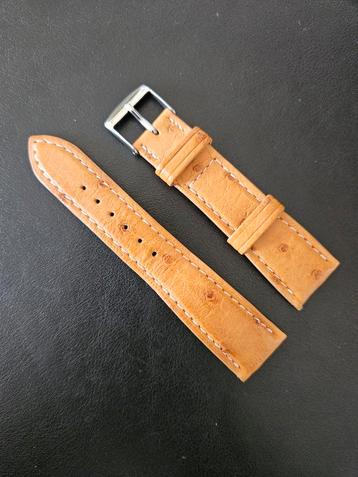 Bracelet montre cuir d'autruche miel 20mm