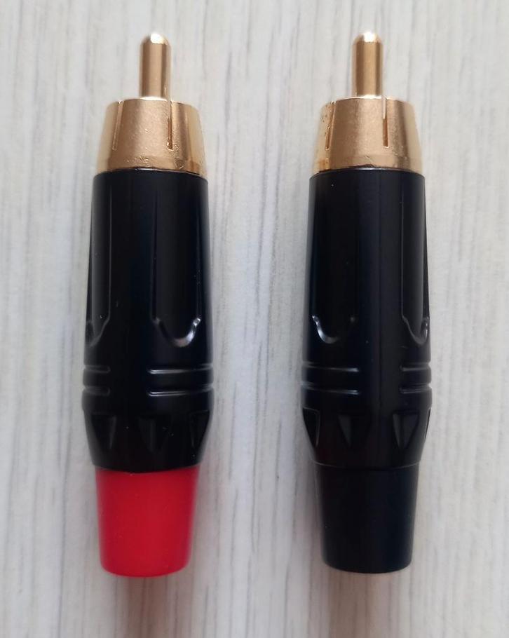 Vergulde mannelijke RCA-stekkers, Audio, Tv en Foto, Audiokabels en Televisiekabels, Nieuw, Overige kabels, Ophalen of Verzenden