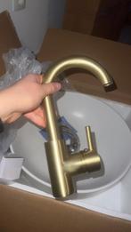 Waskom saniclear met gold messing kraan, Doe-het-zelf en Bouw, Sanitair, Kraan, Ophalen of Verzenden