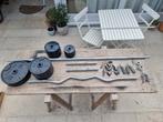 Complete halter- en gewichten set met houder, Sport en Fitness, Fitnessmaterialen, Ophalen, Gebruikt, Buik, Halterschijven