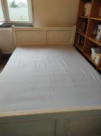 Houten bed met matras, Huis en Inrichting, Gebruikt, 140 cm, Wit, Hout