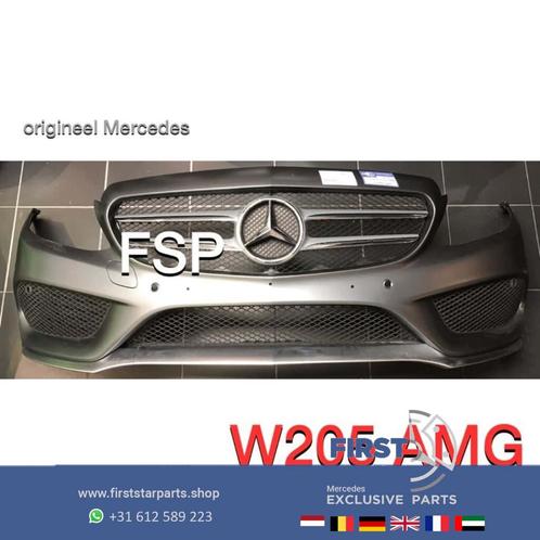 W205 AMG Voorbumper compleet Mercedes C Klasse 2018 grijs or, Autos : Pièces & Accessoires, Carrosserie & Tôlerie, Pare-chocs