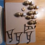 2 koperen gordijnstangen + toebehoren, Ophalen