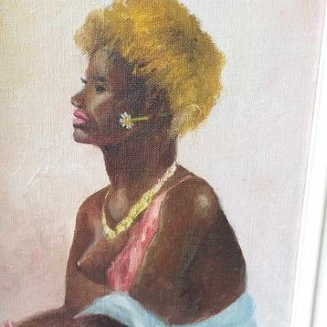 Schilderij oil on canvas Zuid-Afrika zie beschrijving/object