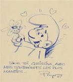 GEZOCHT - Tekening Peyo, Verzamelen, Stripfiguren, Ophalen, Smurfen, Zo goed als nieuw