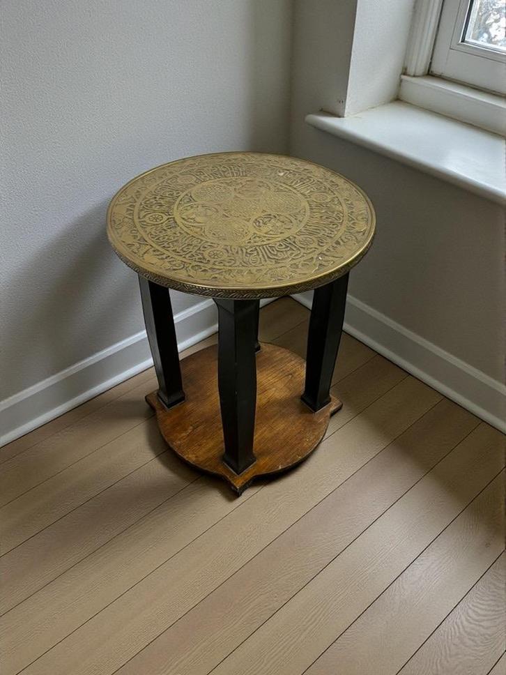 vintage houten bijzettafel / etagere / plantentafel, Antiek en Kunst, Curiosa en Brocante, Ophalen of Verzenden