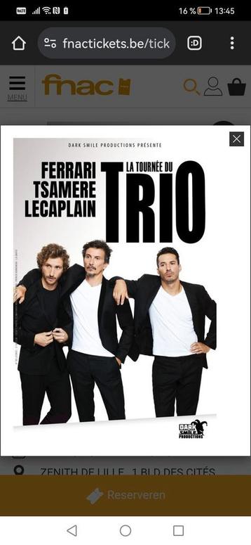 Spectacle Ferrari Tsamere, Lecaplain So OUT Tournée du trio, Tickets & Billets, Deux personnes, Mai, Autres types