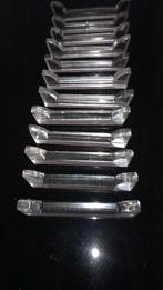 Antiek : facet geslepen art deco  messenleggers, Ophalen of Verzenden