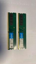 Ddr4 crucial 2x8 2666 cl19, Computers en Software, RAM geheugen, DDR4, Ophalen of Verzenden, Zo goed als nieuw, Desktop