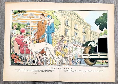 Art Deco illustraties door René Vincent en Hemjic - Bolzoi, Antiquités & Art, Art | Lithographies & Sérigraphies, Enlèvement ou Envoi