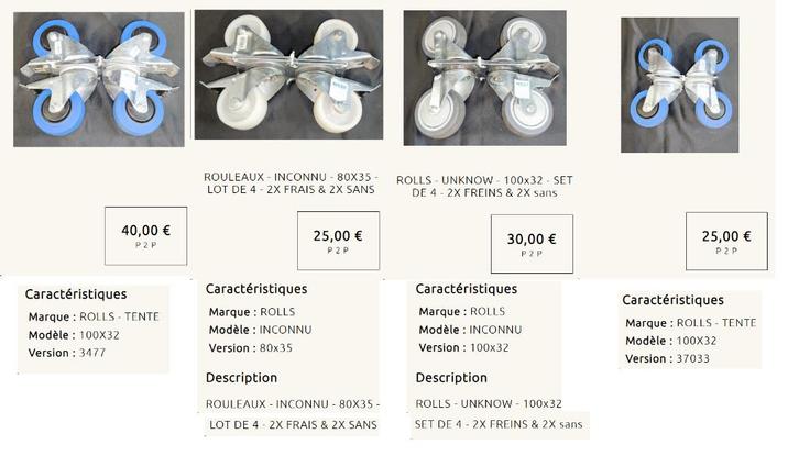roues, Bricolage & Construction, Roues & Roulettes pivotantes, Comme neuf, Enlèvement