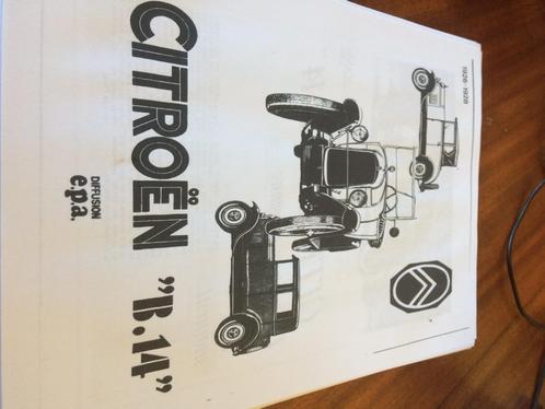 Citroen b14 1926-1928 oldtimer, Auto diversen, Handleidingen en Instructieboekjes, Ophalen of Verzenden