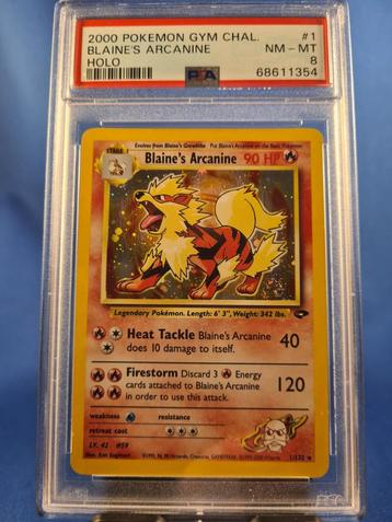 Blaine's Arcanine 1/132 - Gym Challenge (PSA 8) beschikbaar voor biedingen