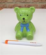 Keramisch spaarpotje kleine groene beertje, Ophalen of Verzenden, Zo goed als nieuw, Steen, Aardewerk of Keramiek, Dier