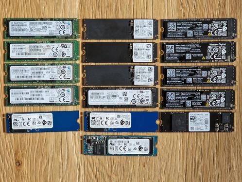 16x 256GB m.2 SSD NVMe Professional-grade Samsung,WD,Kioxia, Computers en Software, Harde schijven, Zo goed als nieuw, Laptop