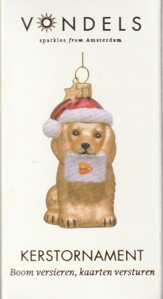 Vondels kerstornament Golden retriever met brief, Diversen, Kerst, Nieuw, Ophalen of Verzenden
