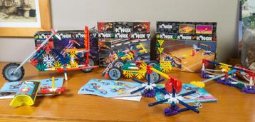 Lot vintage KNEX K'nex 1995-1996 4 sets speelgoed bouwstenen beschikbaar voor biedingen