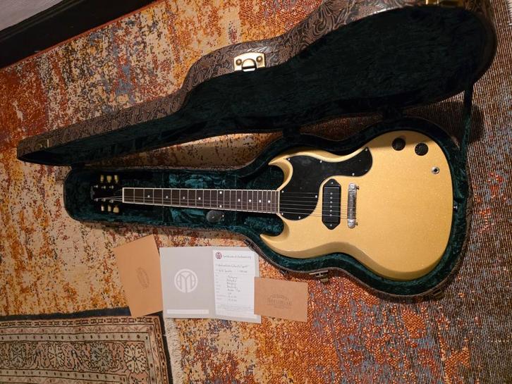 Maybach Albatroz 65 60's Custom gold sparkle/binding P90, Muziek en Instrumenten, Snaarinstrumenten | Gitaren | Elektrisch, Zo goed als nieuw